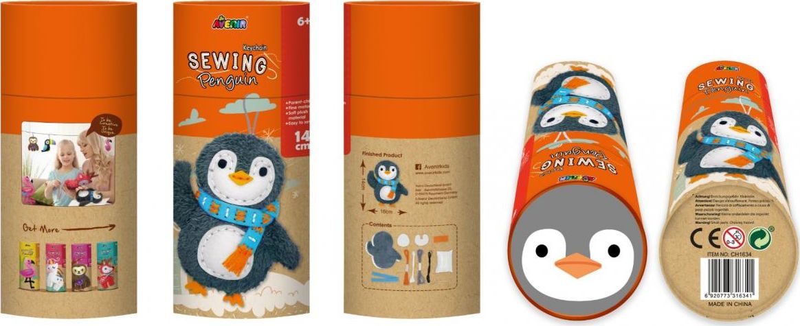 MG DYSTRYBUCJA Sada na šití klíčenek s tučňákem