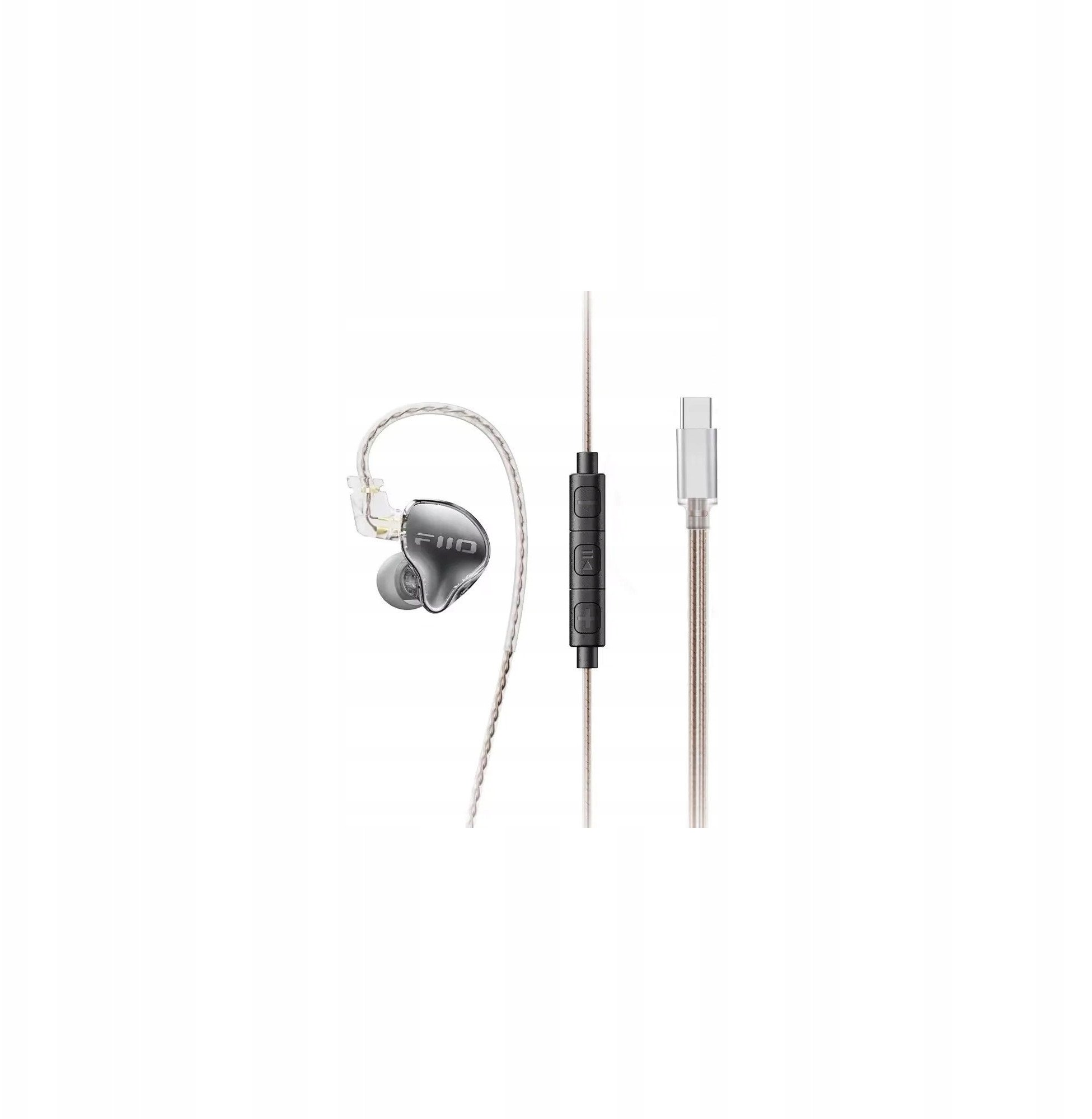 FiiO JD10 TC - Konektor typu C - průhledná černá - Dynamické odposlechy do uší