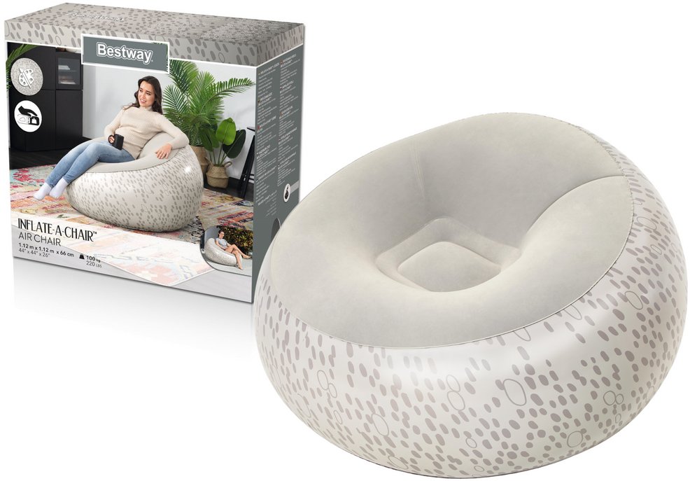 Bestway 75052 Šedé nafukovací křeslo