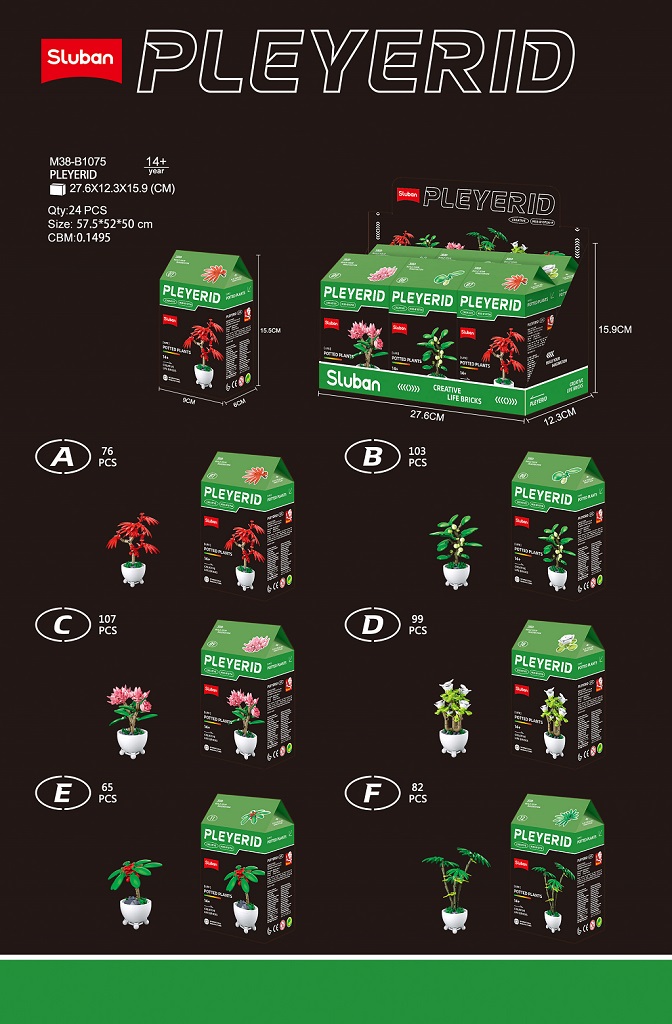 Sluban Flowers M38-B1075F Tropická rostlina v květináči