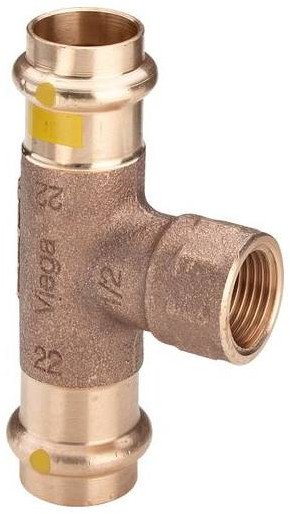 Viega T-kus SC 22 x 3/4 x 22 bronz / (plyn) lesklý Trubková spojka