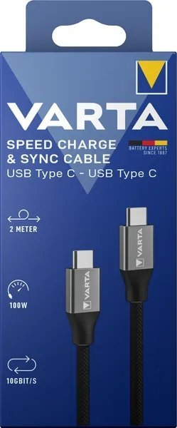 Varta USB kabel USB-C - USB-C 2 m černý (57936101111)