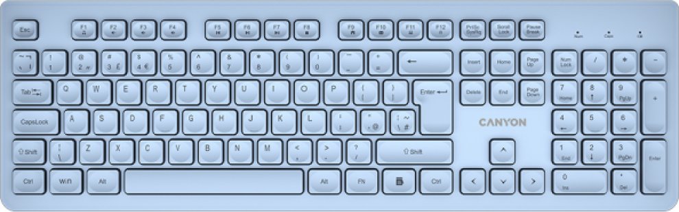 Canyon Bezdrátová klávesnice HKB-W01 UK/US AAA modrá