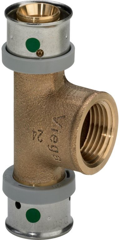 Viega T-kus 25 x 3/4 x 25 bronz / lesklý (DWZ) Trubková spojka