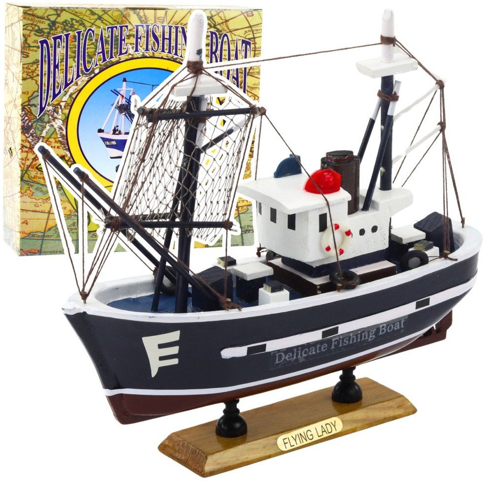 LeanToys Sběratelský dekorativní model rybářského člunu Flying Lady 24x23cm