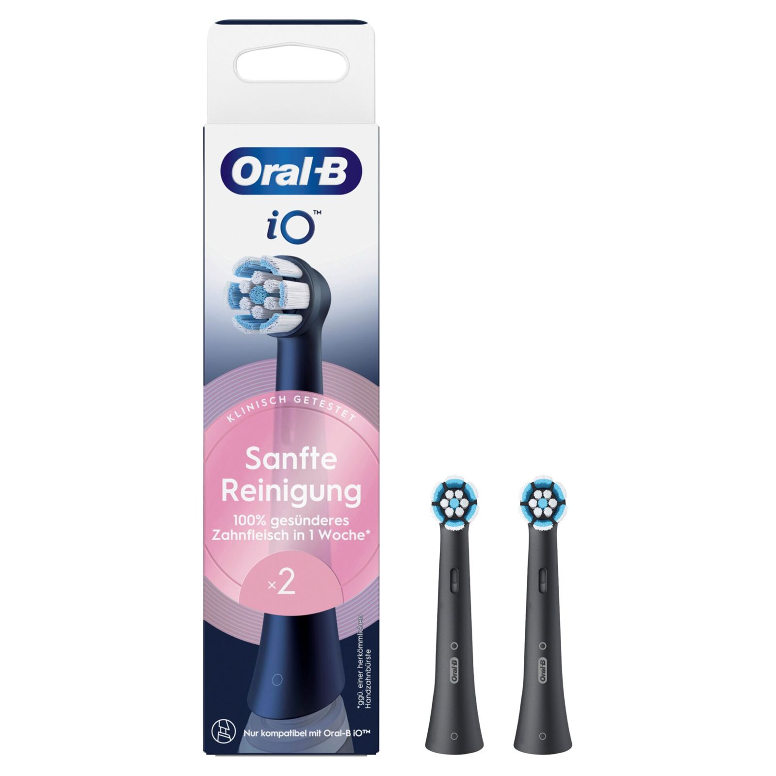 Oral-B iO Aufsteckbürsten Sanfte Reinigung schwarz 2er