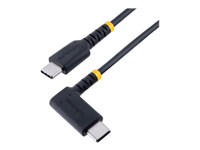 StarTech.com 3ft (1m) USB C Charging Cable Right Angle, 60W PD 3A, Heavy Duty Fast Charge USB-C Cable, USB 2.0 Type-C, Durable and Rugged Aramid Fiber, S20/iPad/Pixel - High Quality USB Charging Cord