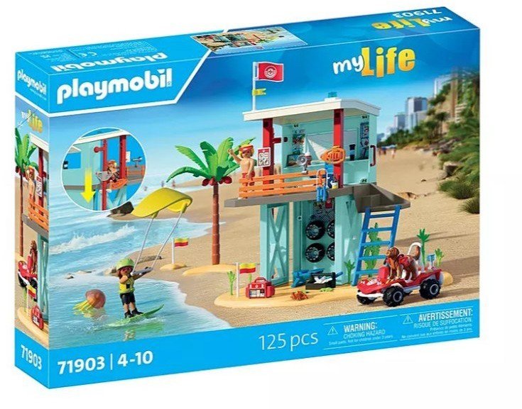 Playmobil Sada figurek plavčíka My Life 71903 a plážové buginy