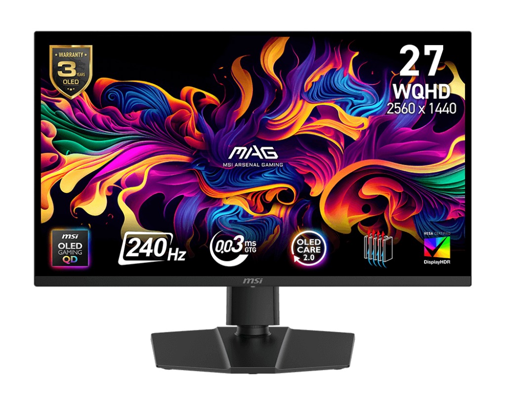 MSI MAG/273QP QD-OLED X24/26,5 /QD-OLED/QHD/240Hz/0,03ms/Černá/3R