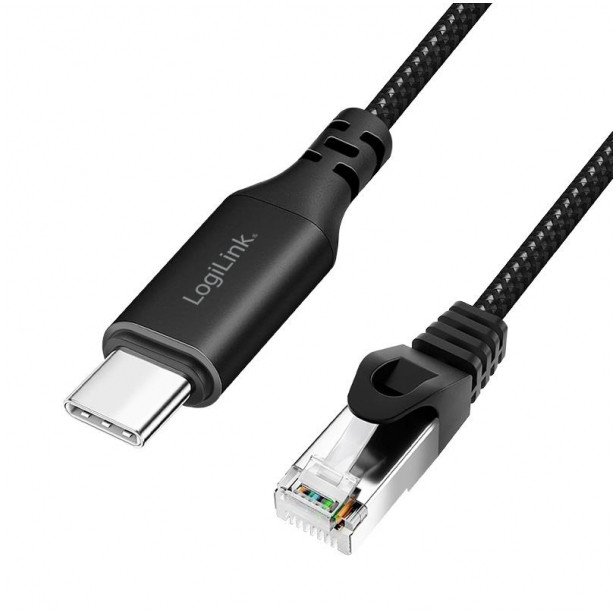 LogiLink Adaptérový kabel CU0413 Ethernet USB 3.2, C/M na RJ45/M, aktivní, 3 m