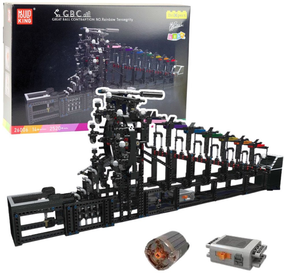 LeanToys Stavební kostky Kuličková dráha s elektromotorem 2520 dílků.