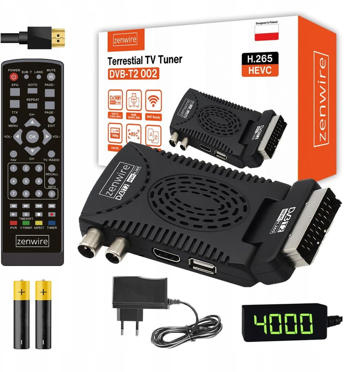 Zenwire DVB-T2 HEVC H.265 WiFi pozemní TV tuner dekodér DVB-T2 002