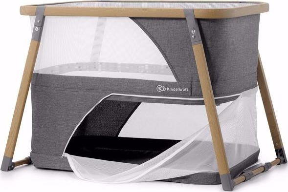 KinderKraft Cestovní postýlka s funkcí ohrádky SOFI šedá