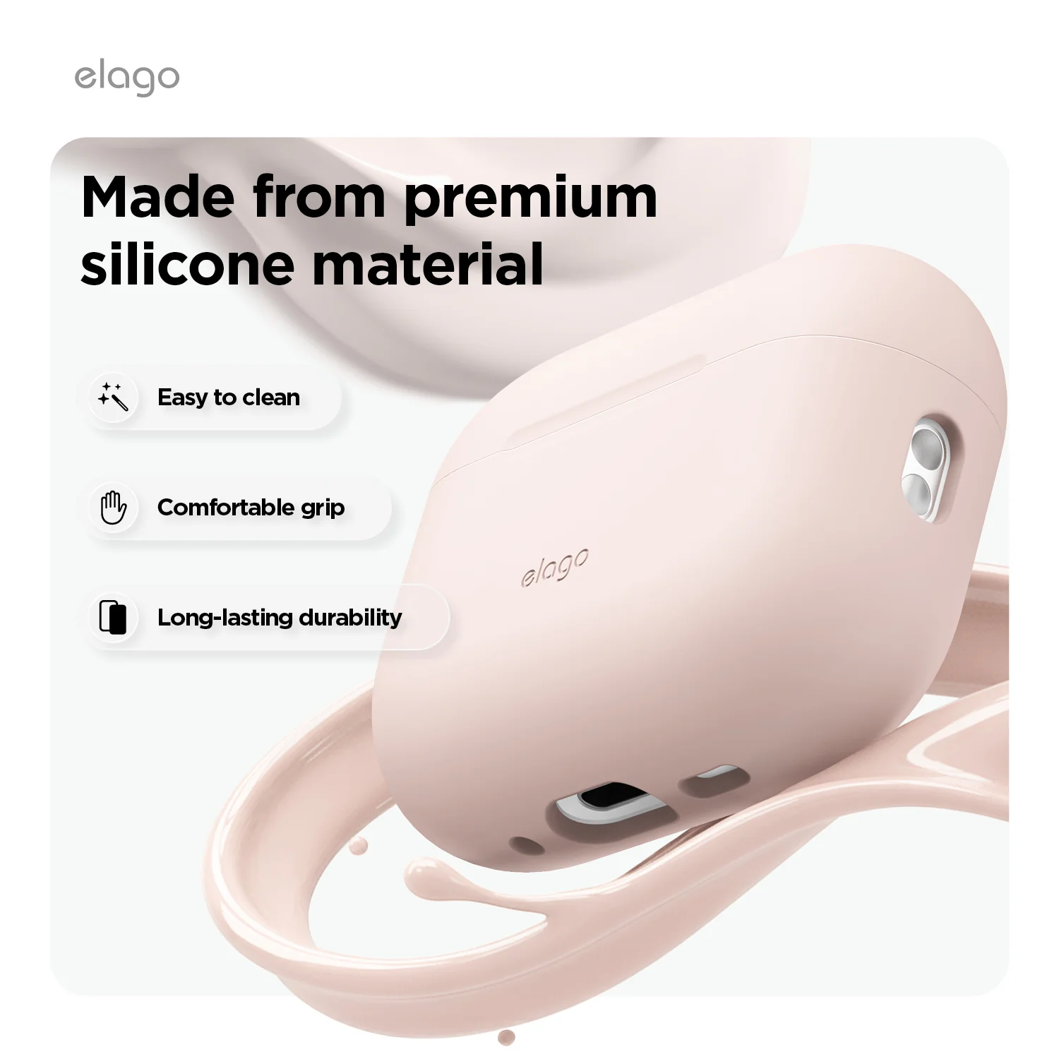ELAGO Airpods Pro 3 Silicone Hang Case - Black