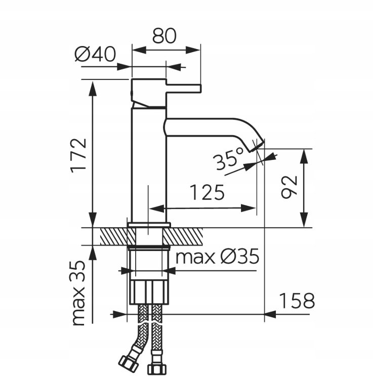 AWT Umyvadlová baterie BCK2 / FERRO / CIRICULUS / NÍZKÁ UMYVADLOVÁ BATERIE CHROM