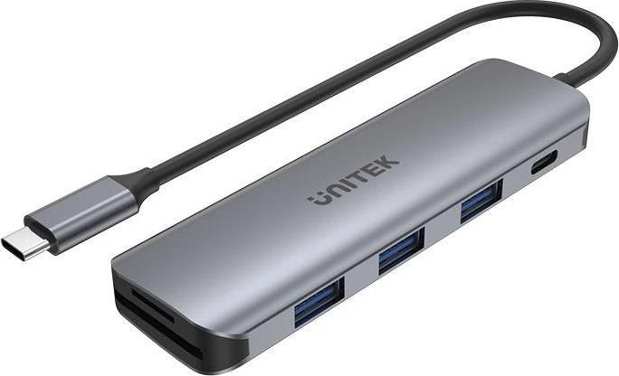 Unitek USB HUB 1x SD 1x USB-C 1x microSD + 3x USB-A 3.1 Gen 1 (H1107C)
