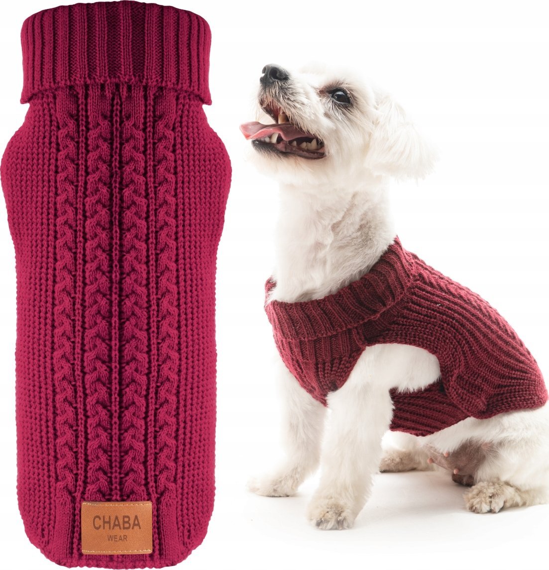 Chaba Svetr Chaba s rolákem `S` 26cm vínový