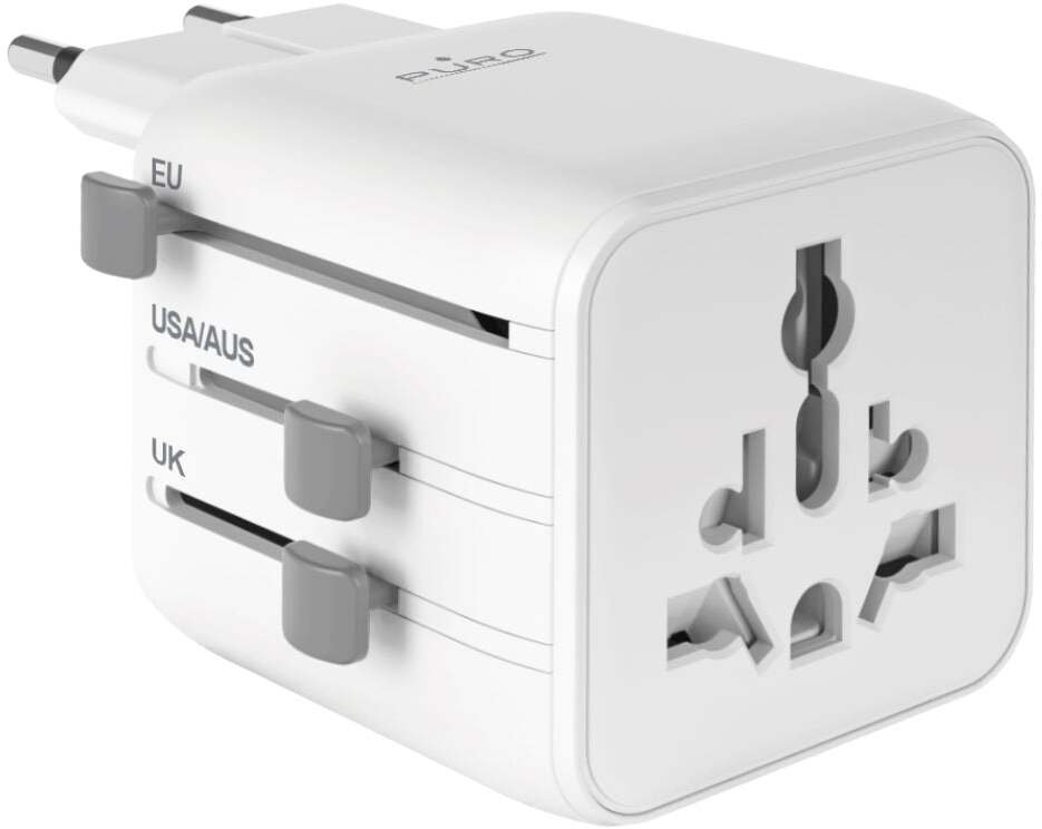 Puro Univerzální cestovní adaptér - bílý