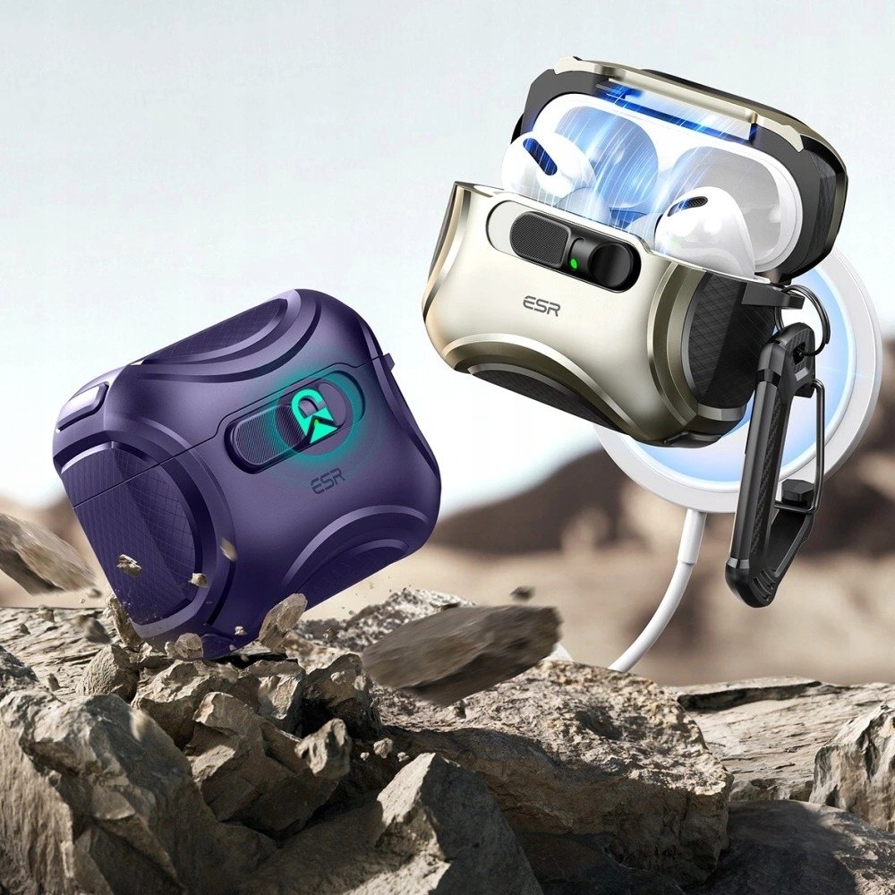 ESR Pouzdro Cyber FlickLock HaloLock MagSafe pro Apple AirPods Pro 3 fialové