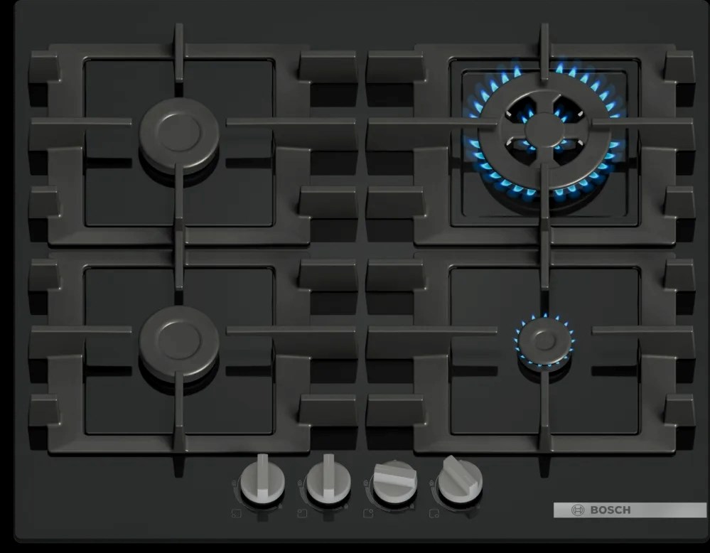 Zestaw piekarnik BOSCH HBA514BB3 + prowadnice teleskopowe BOSCH HEZ538000 + płyta gazowa BOSCH PNH6B6K40