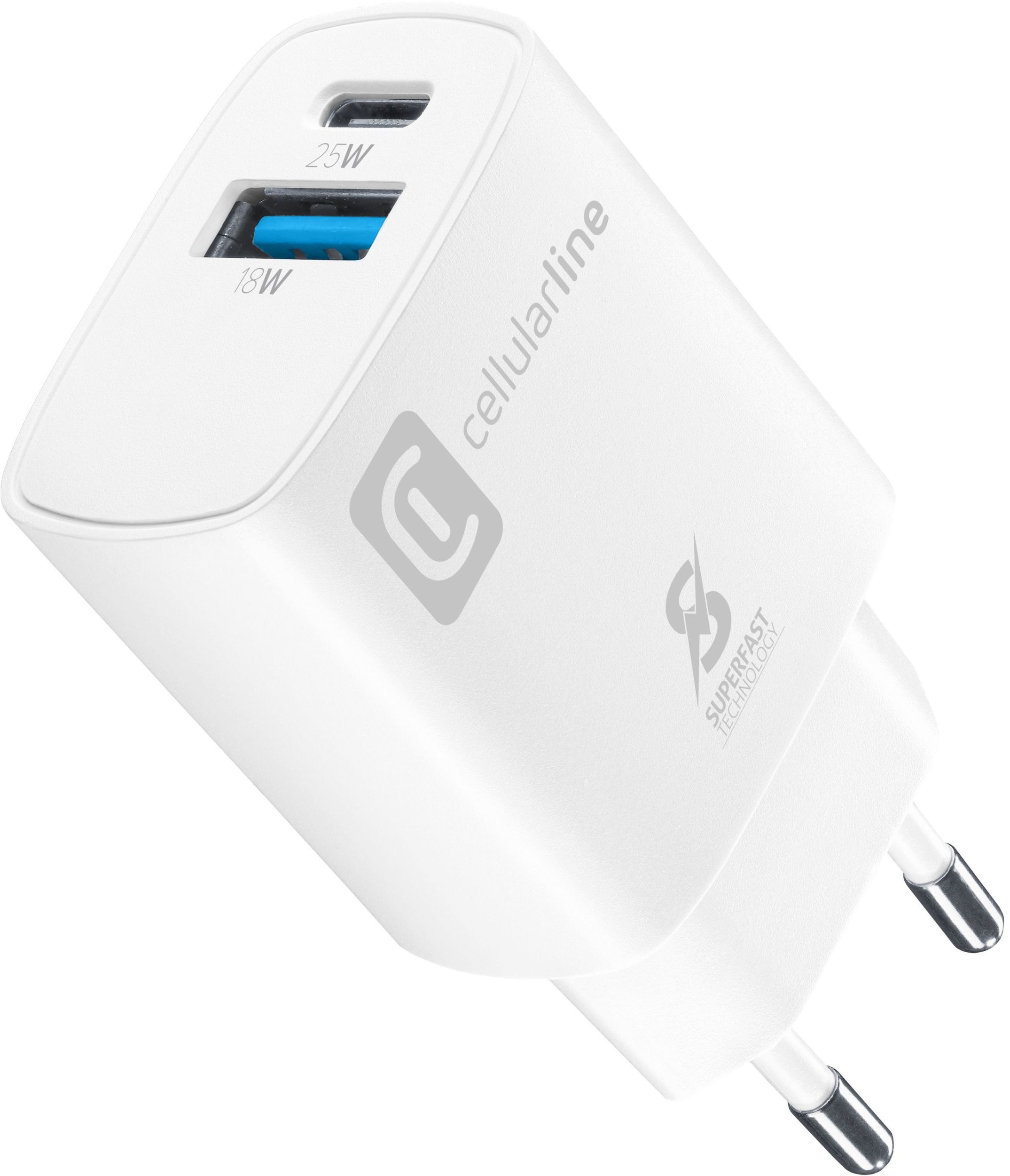 Cellular Line Cestovní nabíječka Cellularline Dual Port Samsung PD 25W bílá