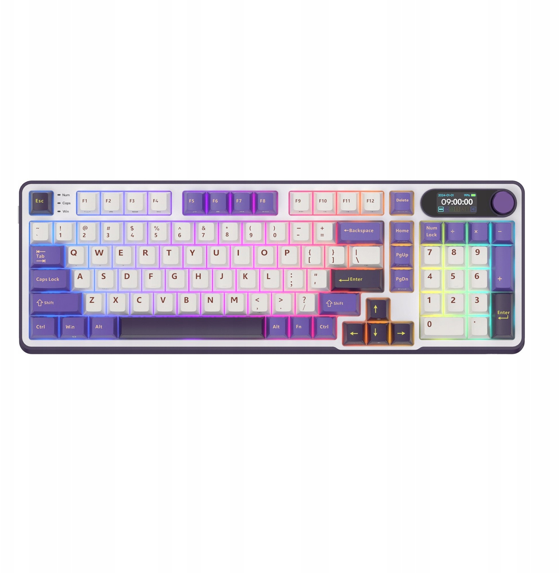 Royal Kludge RK S98 - US Layout - Přepínače Chartreuse vyměnitelné za provozu - Blackberry (Baltai Violetine) Belaide Žaidimu Klaviatura