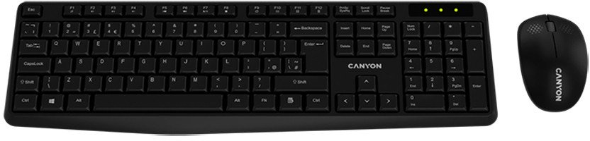 Canyon Sada klávesnice a myši SET-W01 bezdrátová černá