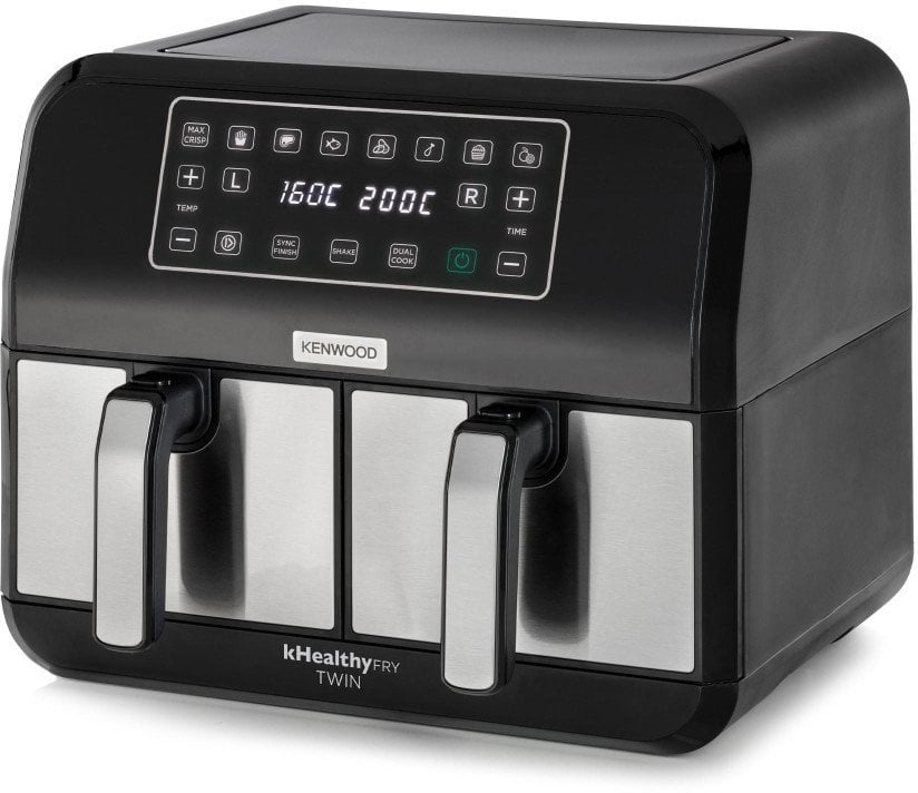 Kenwood kHealthy horkovzdušná fritéza, 1700 W, se dvěma zásuvkami, 4+4 l, 8 programů, černá