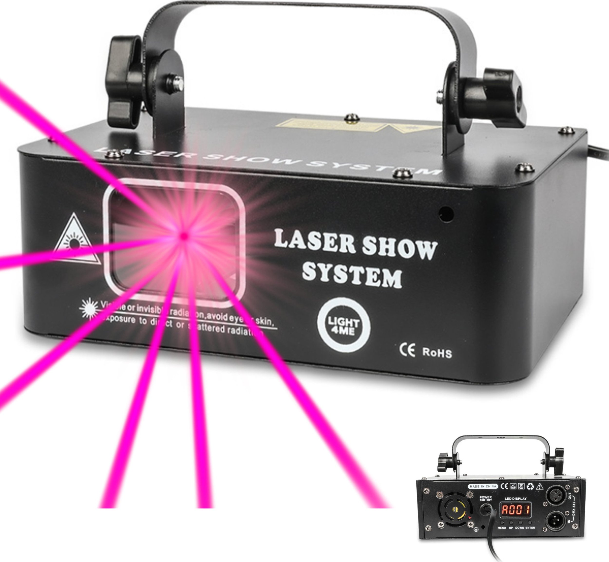 LIGHT4ME LASER RGB GEOMETRIC 500mW laserový projektor, pódiový projektor, diskotékový skener