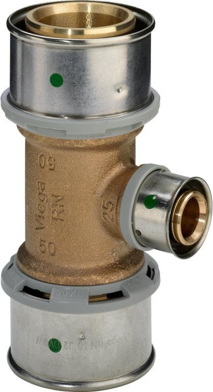 Viega T-kus 32 x 25 x 25 hnědý / lesklý (DWZ) Trubková spojka