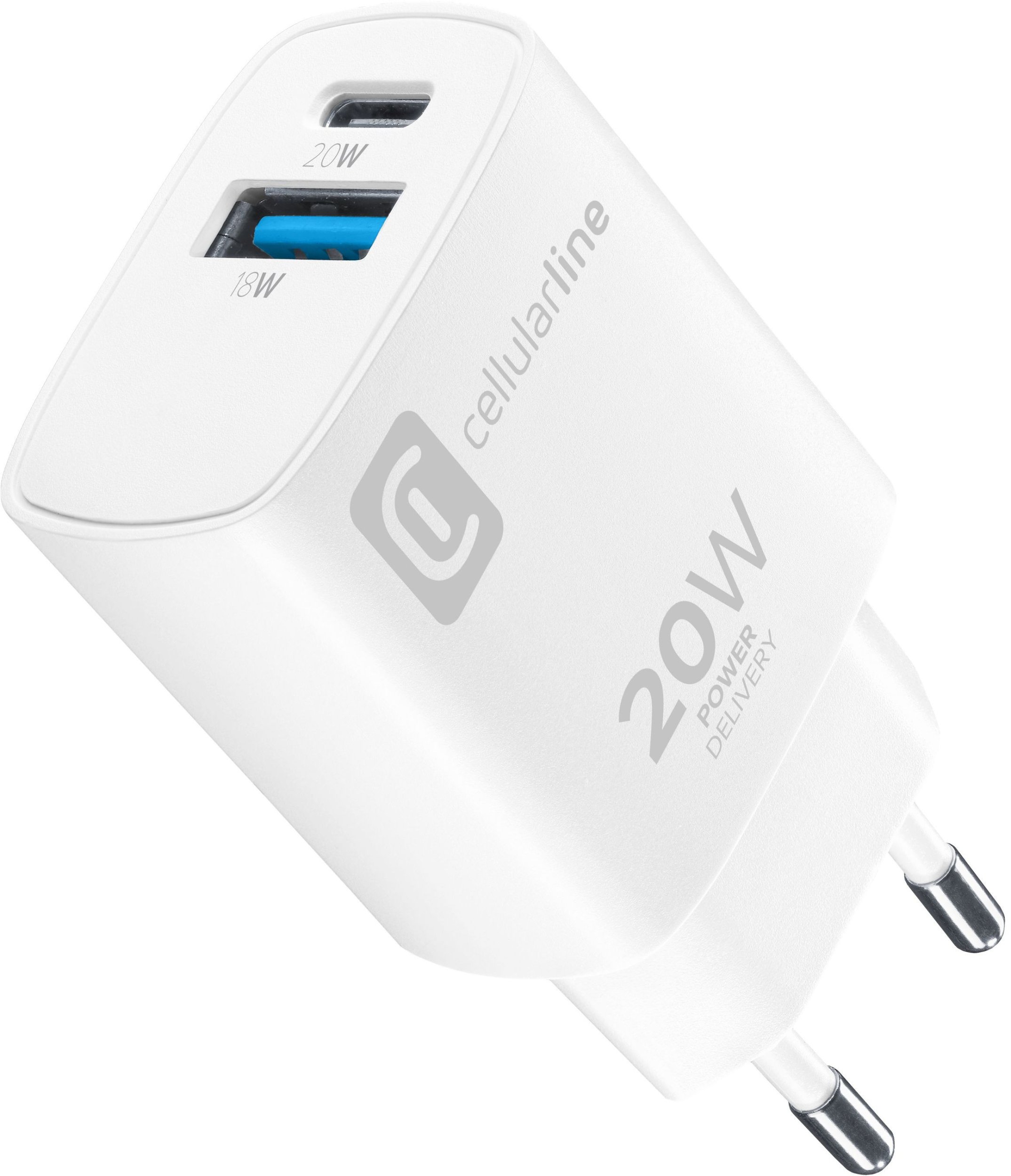 Cellular Line Cestovní nabíječka Cellularline Dual Port Apple PD 20W bílá