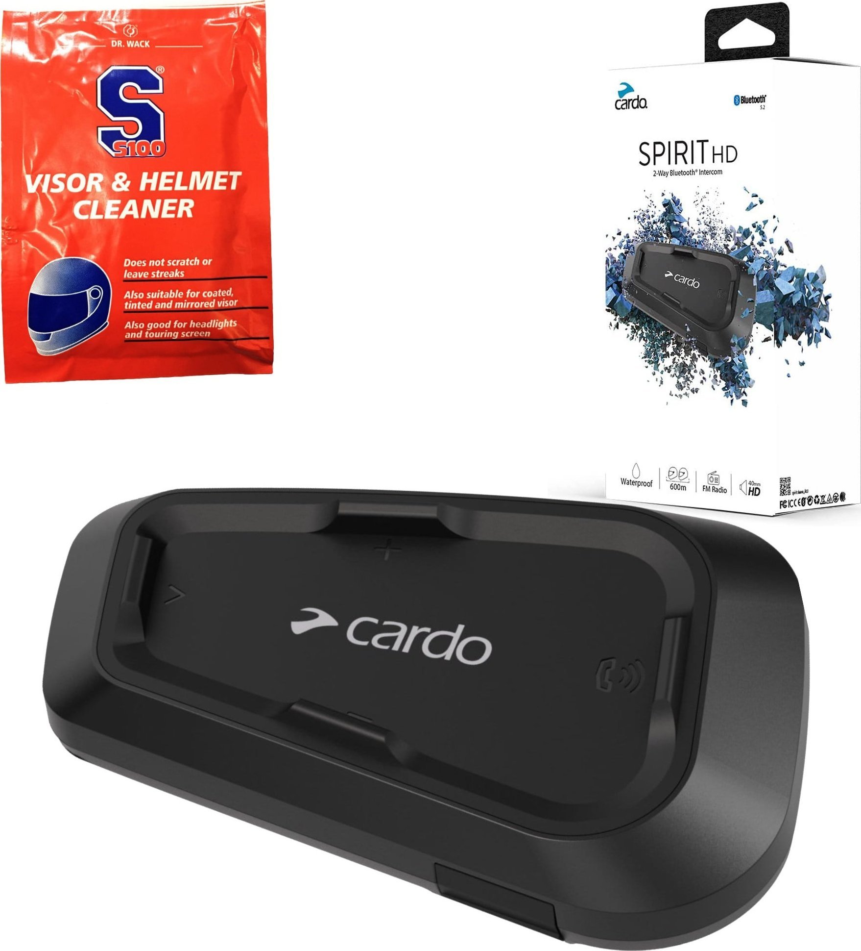 Cardo Spirit HD interkom pro motorky 2 kanály/kanálů 600 m Černá