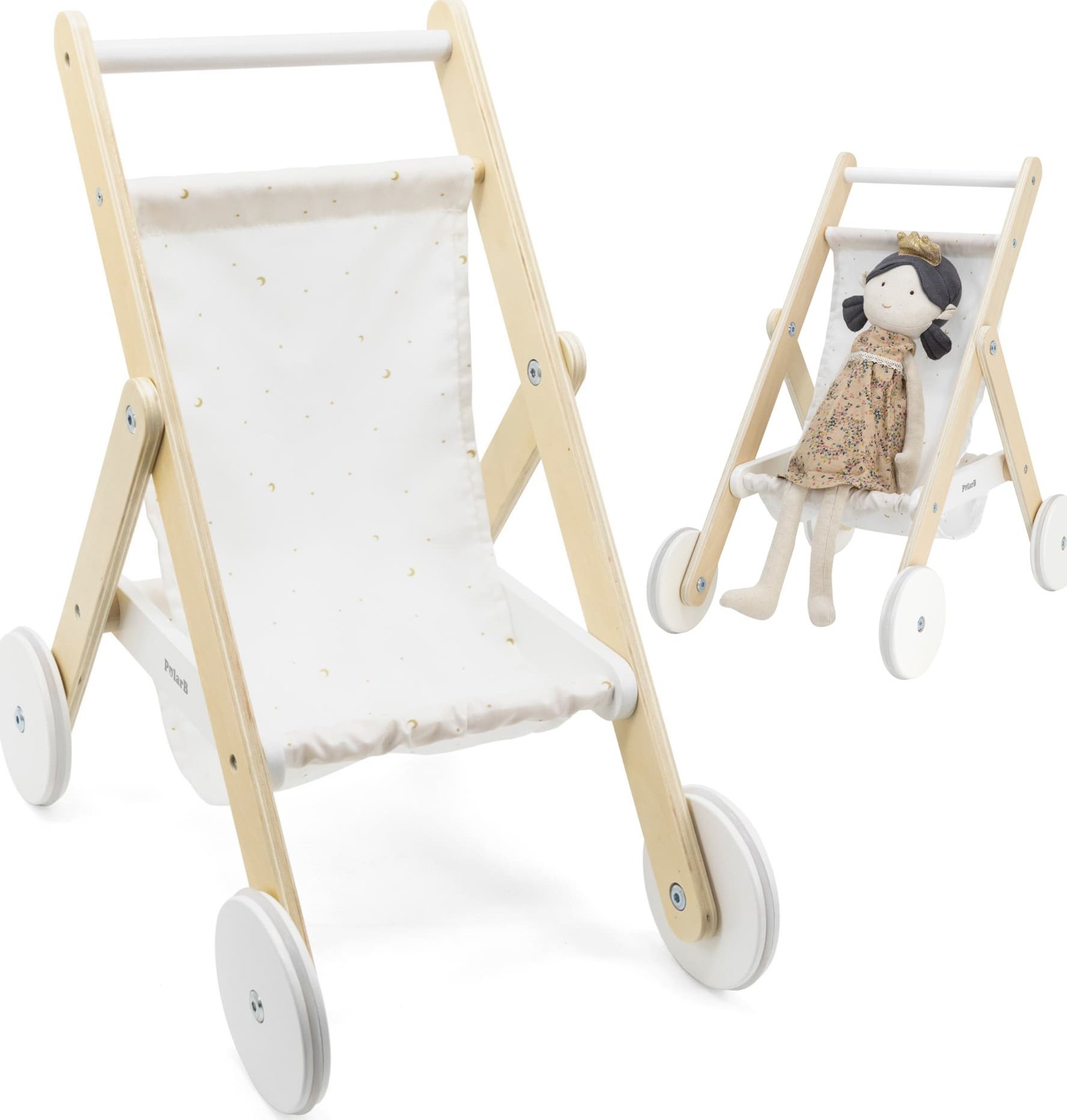 Viga Toys Dřevěný kočárek pro panenky VIGA PolarB