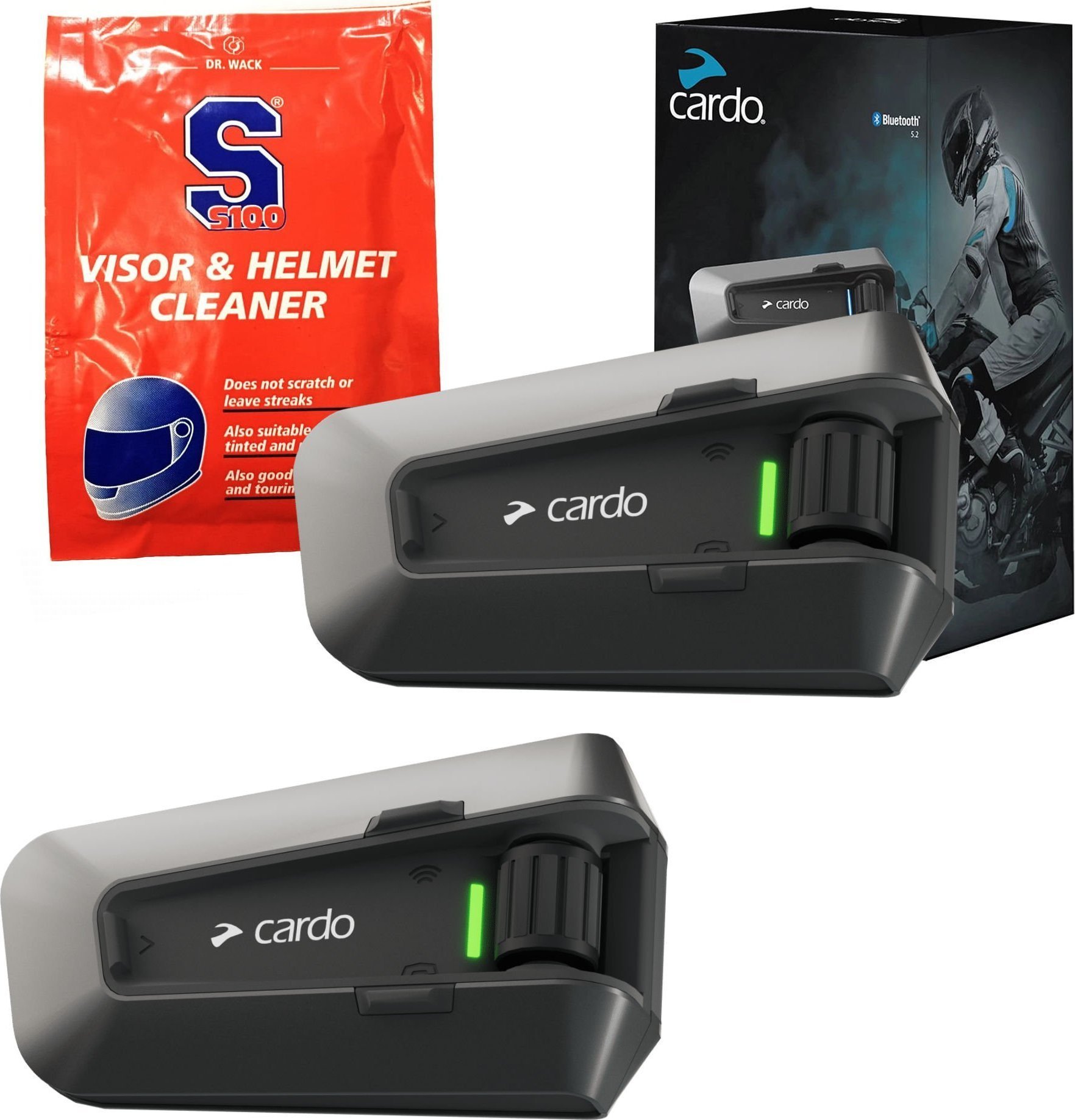 Cardo PT200101 interkom pro motorky 2 kanály/kanálů 1600 m Černá