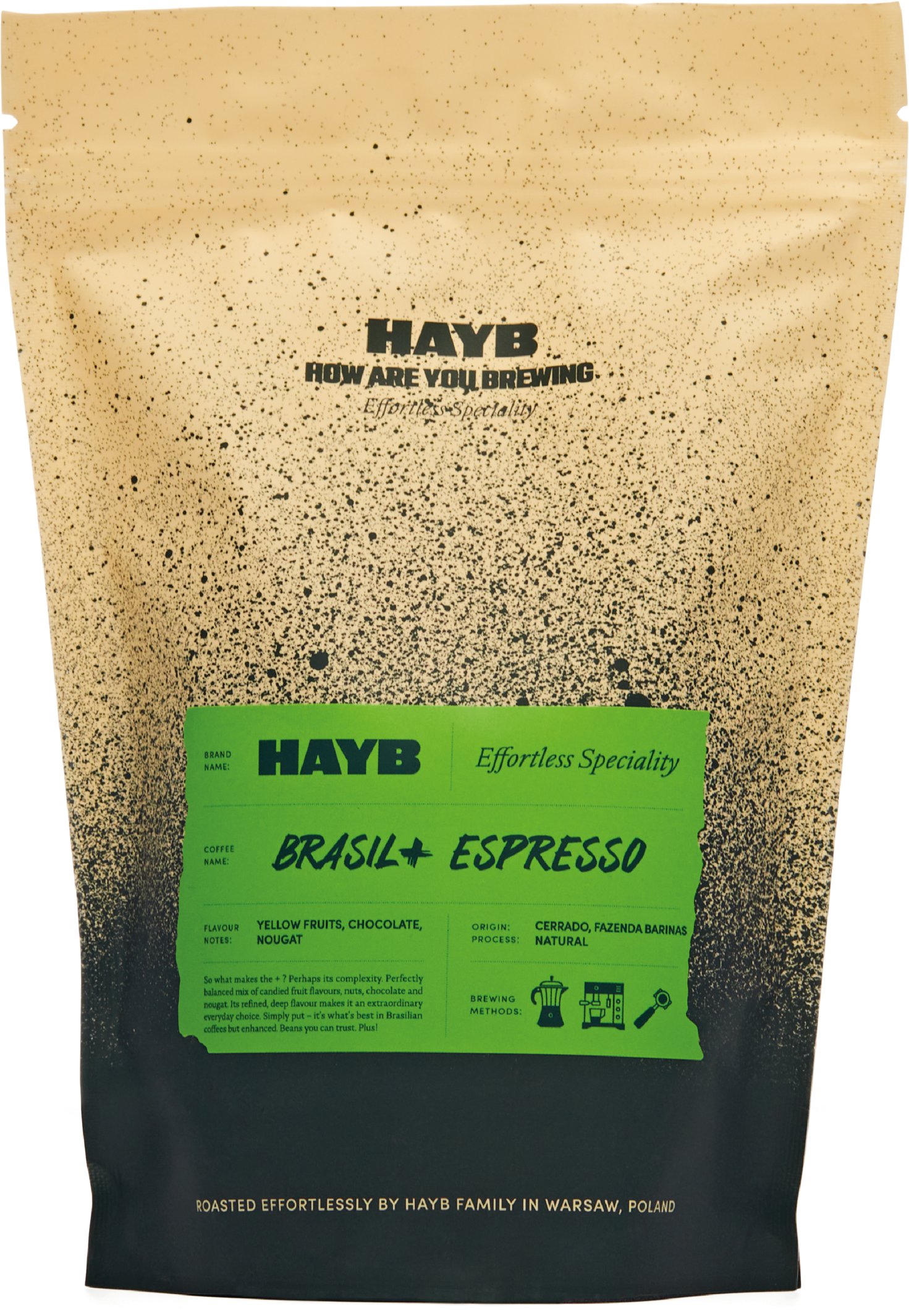 HAYB Brasil+ Espresso káva zrnková 250 g