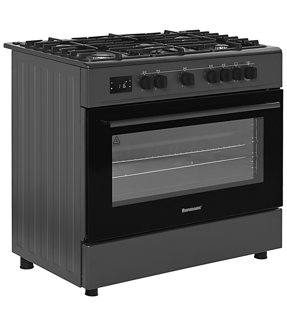 Ravanson Plynový a elektrický sporák KWGE-K90 Cheff Modern Black (černý)