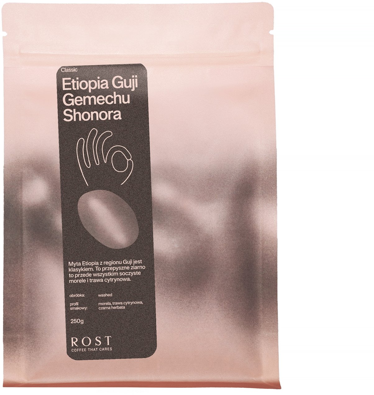 NoName Zrnková káva ROST Etiopie Guji Gemechu Shonora zrnková filtrovaná káva 250 g