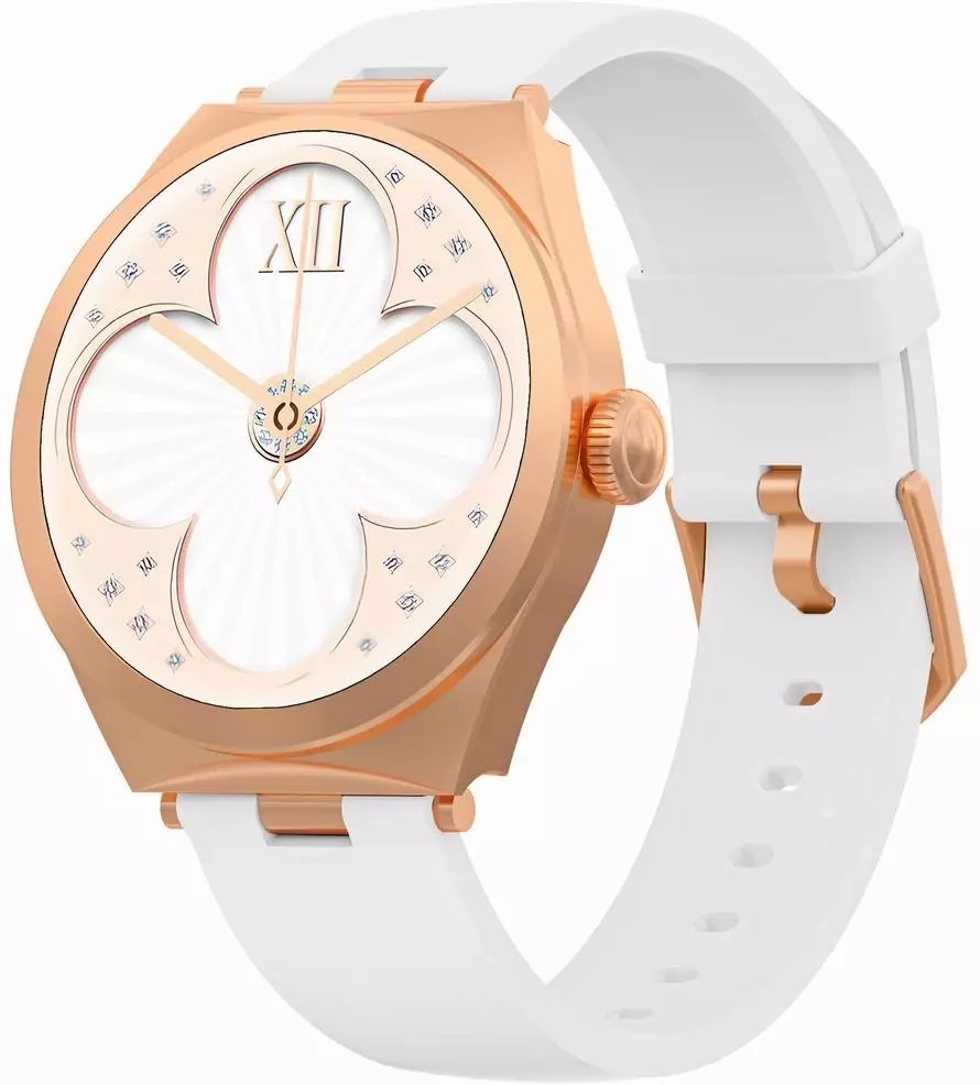 Gravity Chytré hodinky Smartwatch růžovo-zlaté bílé GT25-4