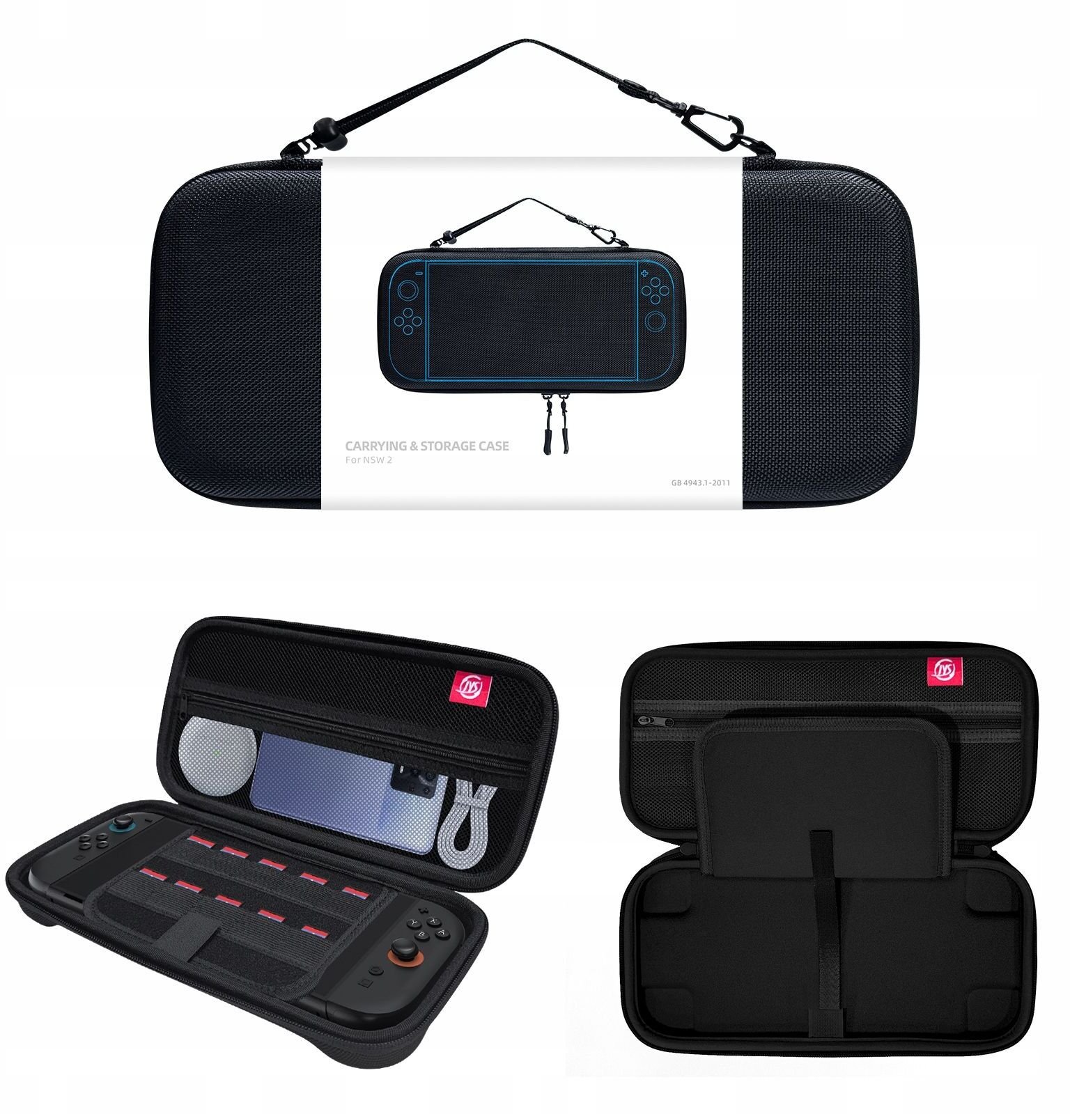 JYS Pevné pouzdro a přenášecí pouzdro pro Nintendo Switch 2 / ns2283 / Černé