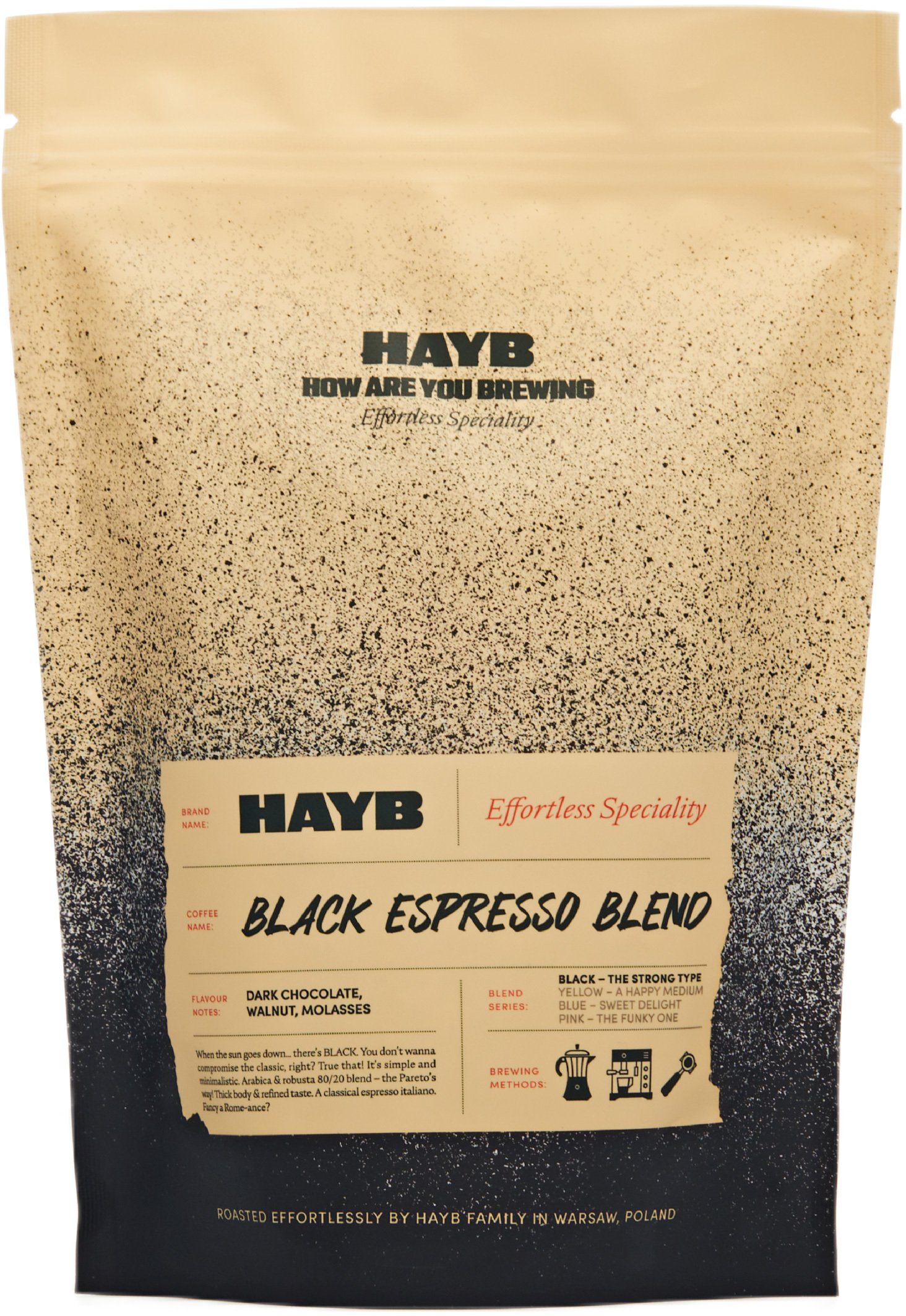 HAYB Kávová zrna Black Espresso 250 g