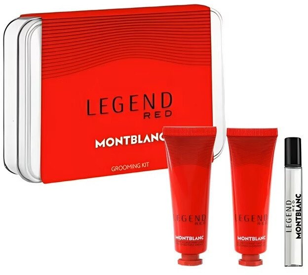 Mont Blanc SADA Legened Red MINIATURA EDP sprej 7,5 ml + KRÉM NA OBLIČEJ 30 ml + ČISTICÍ GEL 30 ml