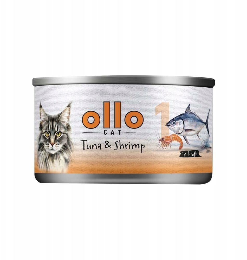 OLLO Cat nr 1 Tuna & Shrimp in broth - wet cat food - 70g
