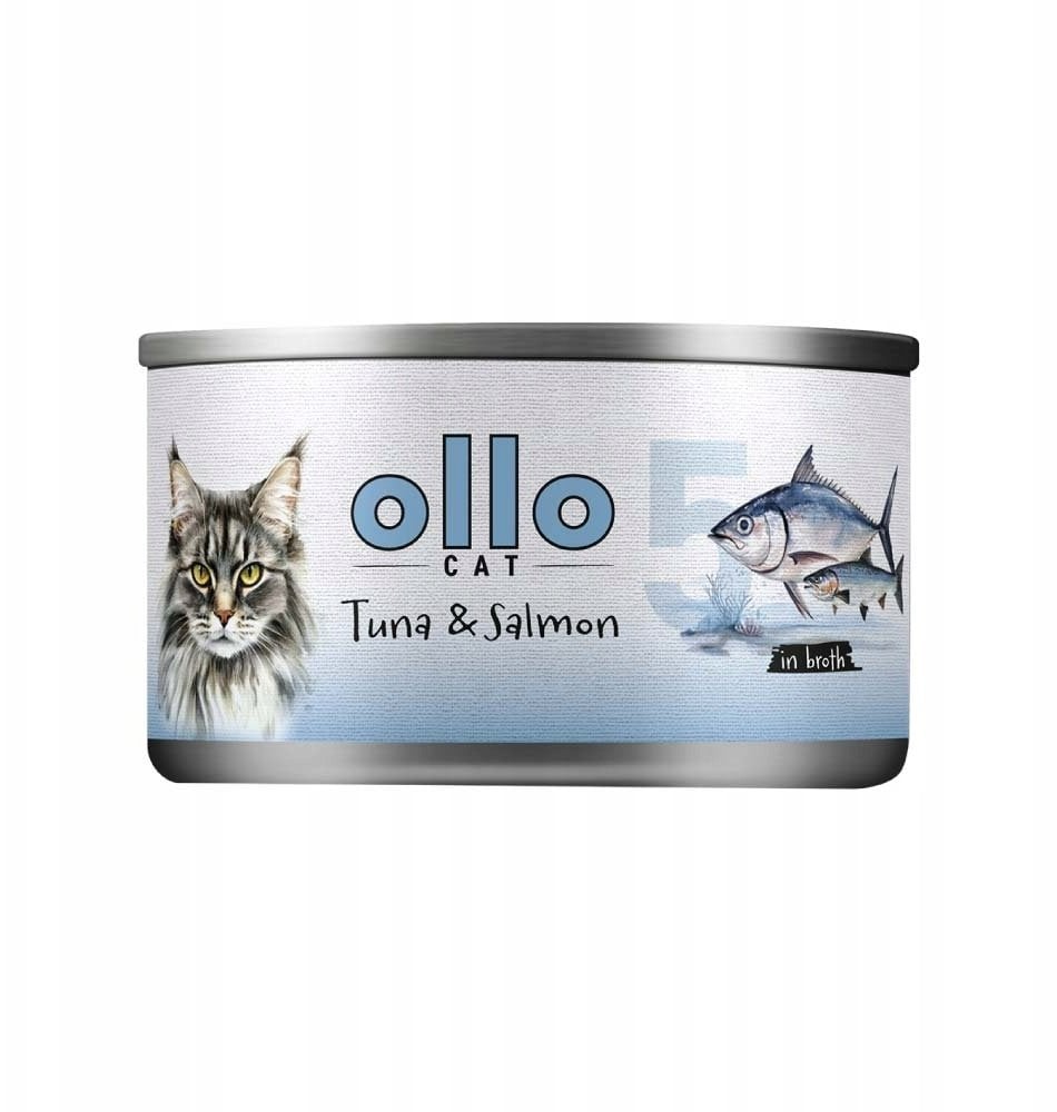 OLLO Cat nr 11 Tuna & Salmon in broth - wet cat food - 70g
