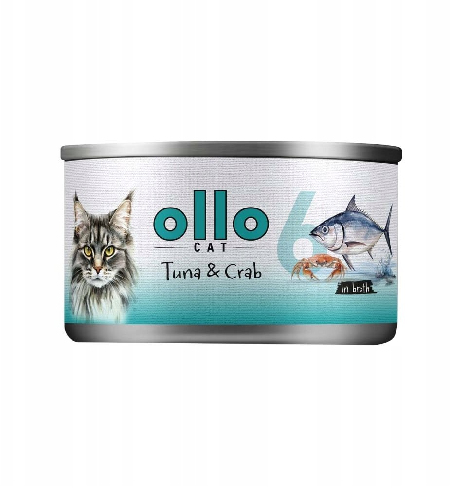 OLLO Cat nr 6 Tuna & Crab in broth - wet cat food - 70g
