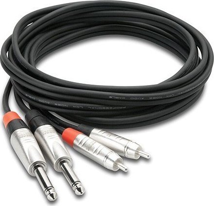 Hosa Kabel Jack 6,3 mm x2 - RCA (Cinch) x2 3,05 m stříbrný (HPR-010X2)