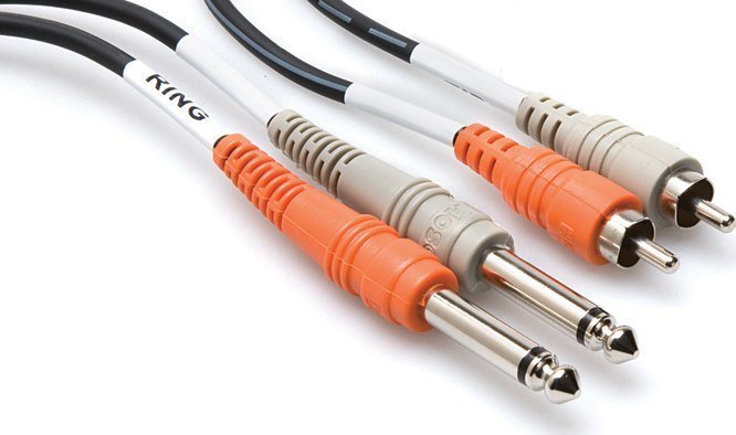 Hosa Kabel jack 6,3 mm x2 - RCA (cinch) x2 4m černý (CPR-204)