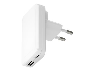 dbramante1928 re-charge Pro - Sítový adaptér - slim - 20 Watt - 2 výstupní konektory (24 pin USB-C, USB) - bílá