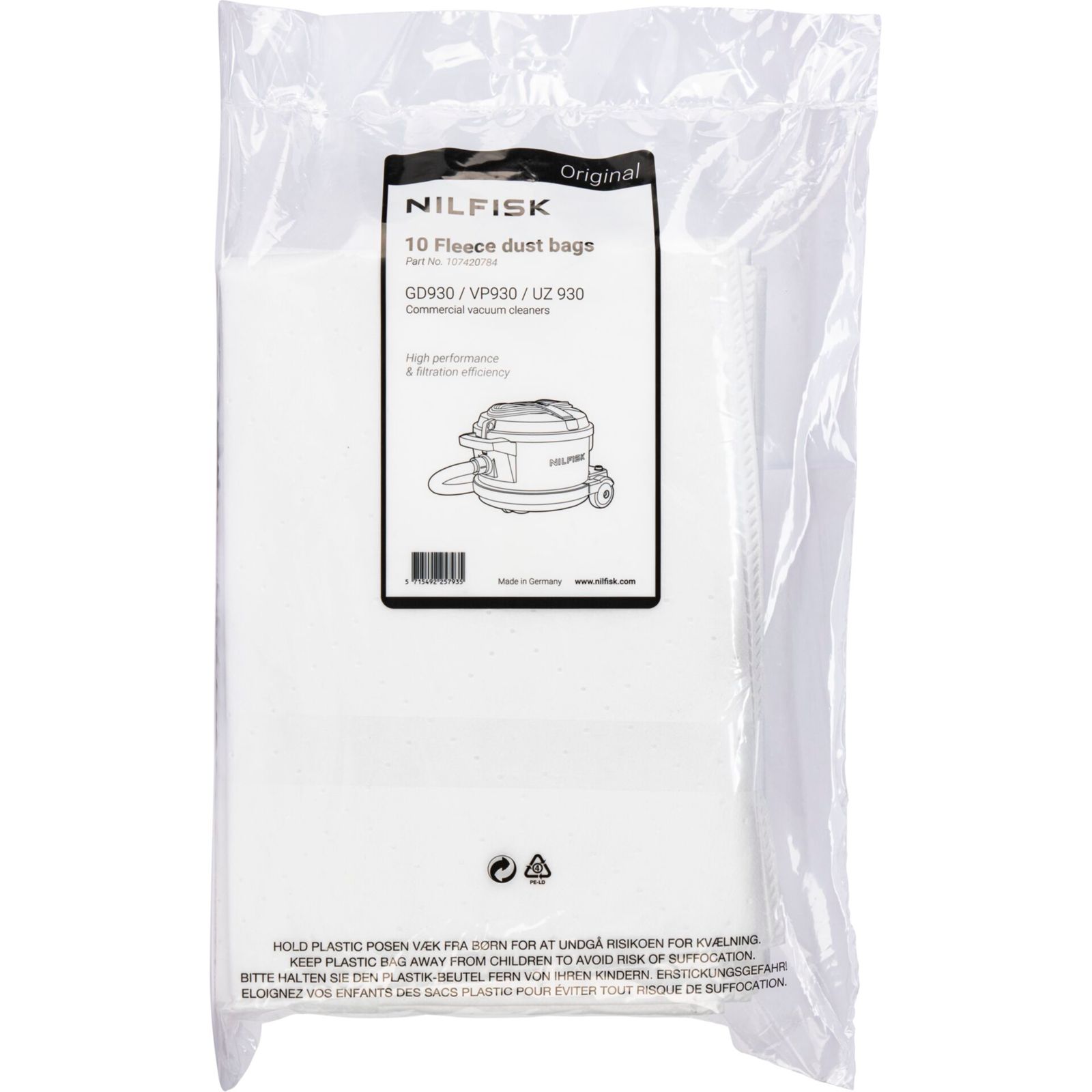 Nilfisk 10x Staubbeutel für VP 930 ECO HEPA