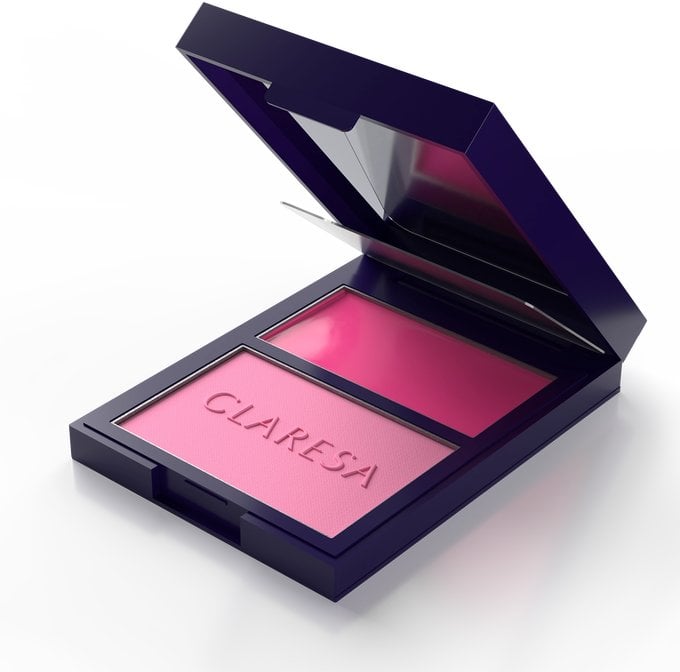 Makeup Revolution CLARESA_Duo Palette krémová a lisovaná tvářenka 01 Awesome Blossom 8,5 g
