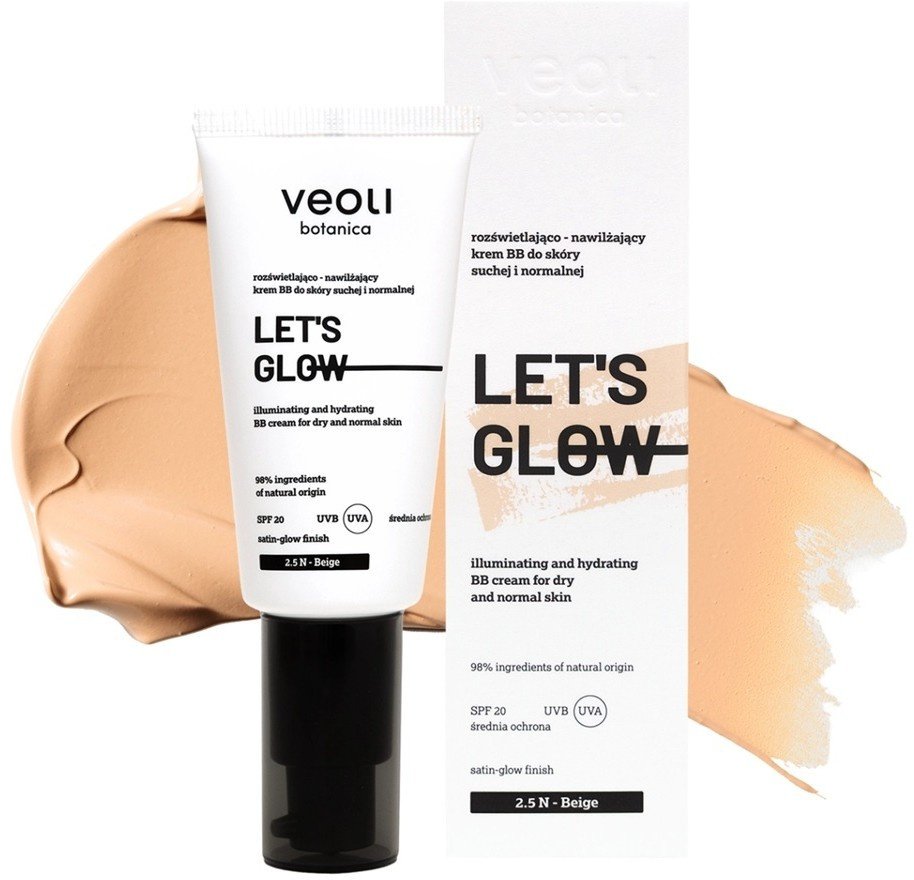 Veoli Botanica Let s Glow rozjasňující a hydratační BB krém pro suchou a normální pleť 2,5 N Beige 30ml